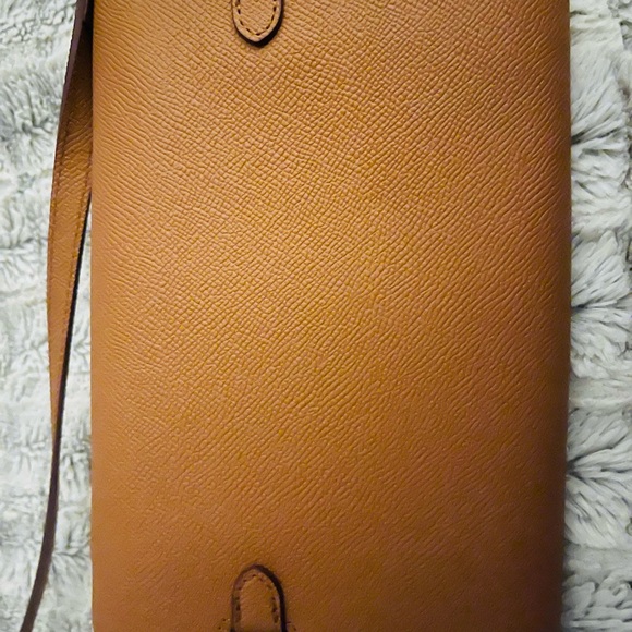 Tan/ Gold Lookalike Epson Kelly Wallet To Go Gold Leather Clutch - Picture 6 of 8